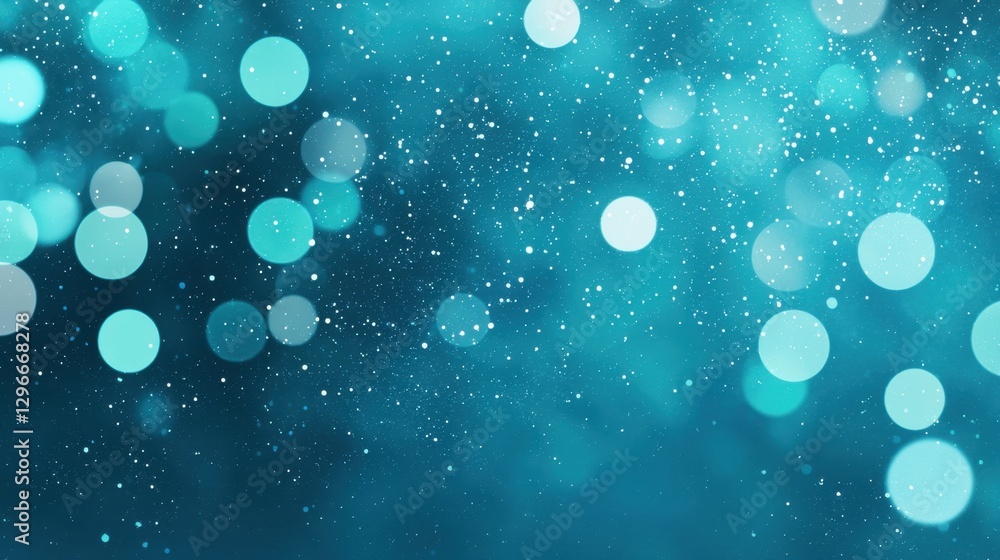 Poster bokeh effect with turquoise and blue tones creating a dreamy soft background for creative designs an