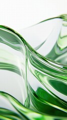 green glass and Liquid matte abstract wave. 3d rendering illustratiuon.
