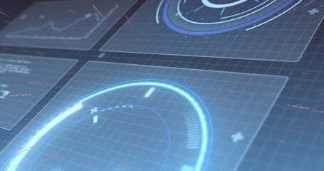 Image of scope scanning and data processing over screens