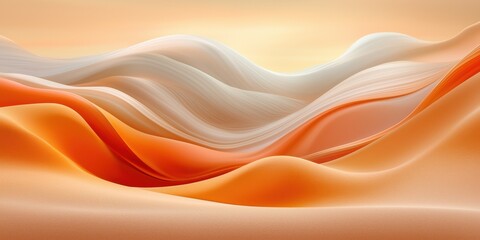 Flowing waves of warm colors abstract art digital serene environment aerial view harmony