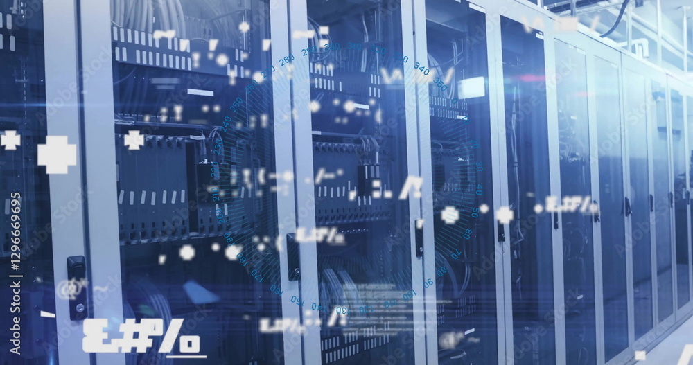 Poster image of digital data processing over computer servers