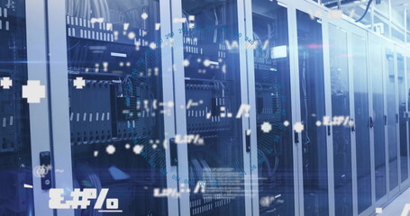 Image of digital data processing over computer servers