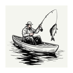 Flat vector illustration of kayaking sport