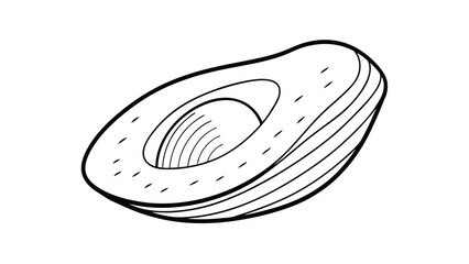 A sliced avocado with the pit visible in one half