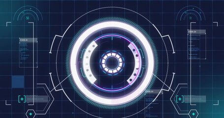 Fototapeta premium Image of digital data processing and scope scanning