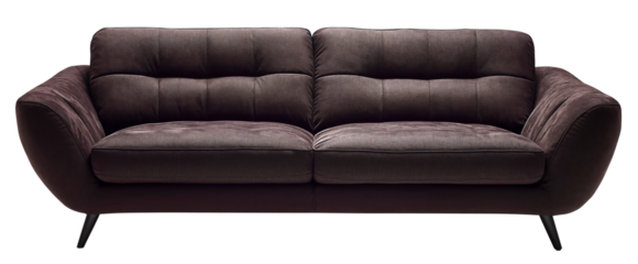 modern dark brown sofa with plush cushions and sleek design, perfect for contemporary living spaces. sofa features comfortable seating area and stylish armrests, ideal for relaxation