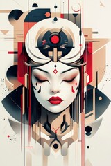 Serene Cybernetic Geisha A Fusion of Tradition and Technology