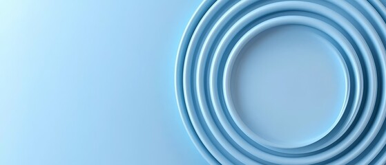 Obraz premium Abstract Blue Concentric Circles Design Background