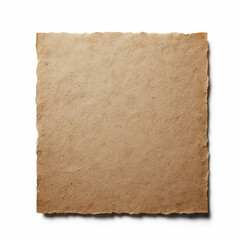 Isolated Textured Piece of Brown Paper on white background: Texture explotion. Suitable for overlay, background, etc.