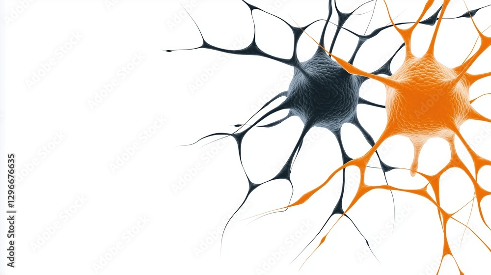 Aufkleber abstract neural network illustration with contrasting colors and split design