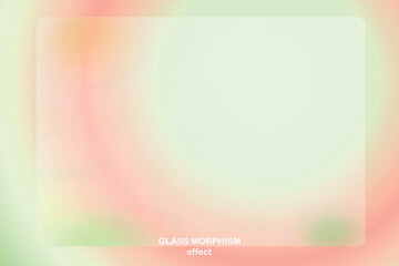 Obraz premium Modern background with glass morphism vector effect. Transparent glass card design. Glassmorphism trend style. Abstract banner with colored, white circles with blur and shadows. Vector illustration.