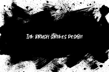 Ink brush strokes background. Grunge Brush strokes Background. Grunge texture Background. Abstract Black and white grunge texture. Vector brush stroke texture. Black ink, paint splatter.