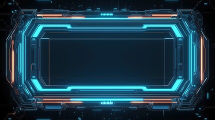Obraz premium Background abstract neon cyberpunk blue technology banner wallpaper