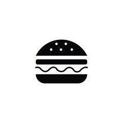Burger silhouette vector art illustration.