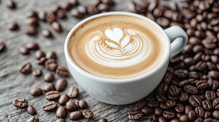 Brewed coffee art showcase cafeteria food photography cozy atmosphere close-up aesthetic pleasure