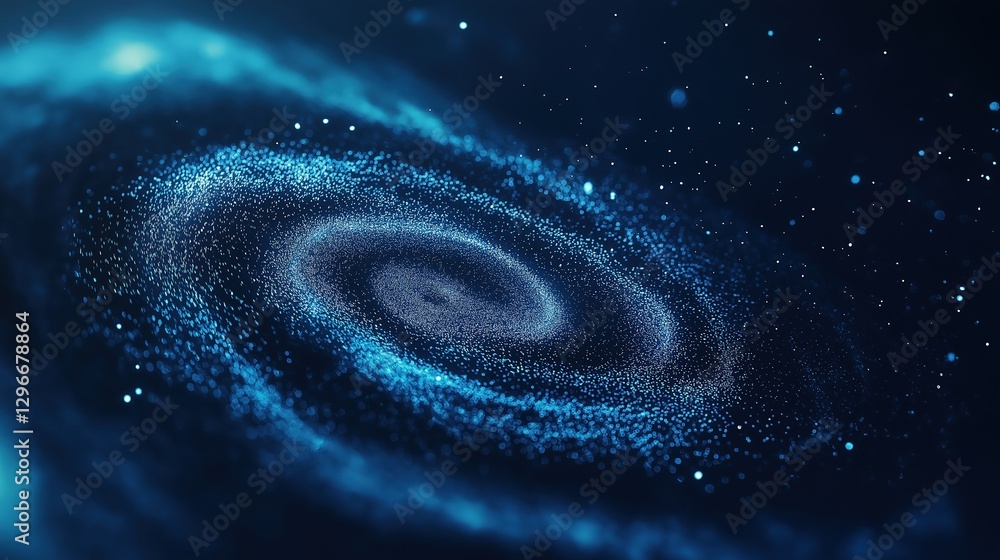 Poster abstract swirling vortex representing ai generated weather predictions in deep space