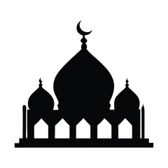 Silhouette of a church and mosque in a cityscape vector illustration