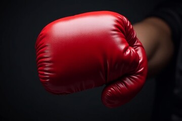 red boxing gloves on black background