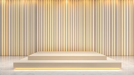 Obraz premium Modern stage design showcase minimalist studio visual presentation contemporary environment wide angle view artistic concept