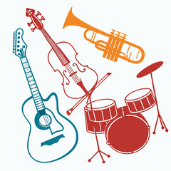 Musical Instruments silhouette vector illustration