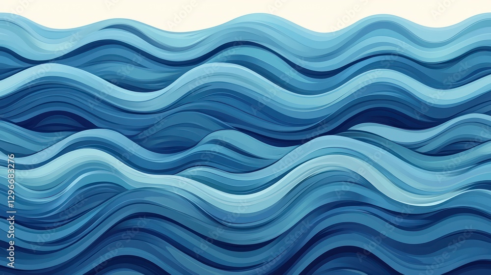 Poster A blue background vector featuring abstract wave patterns and smooth transitions.