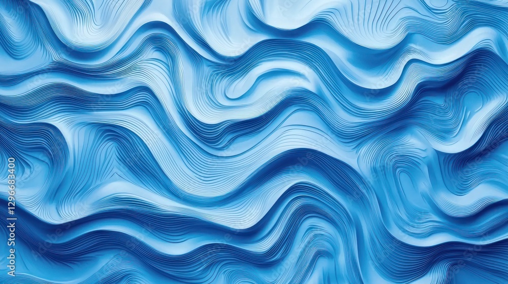 Poster A blue background vector featuring abstract wave patterns and smooth transitions.