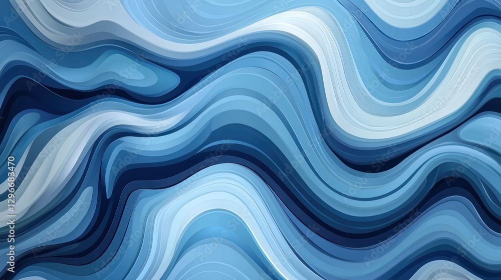 Poster A blue background vector featuring abstract wave patterns and smooth transitions.