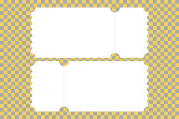 Vector empty ticket template. Isolated modern coupon mockup for travelling, movie, theater, airplane. Blank white tickets, icon. Concert, festival, event admit layouts.