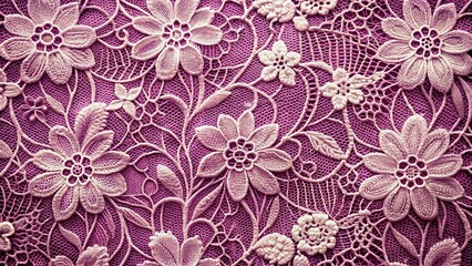 Monochrome Lace Flower Pattern: Elegant Feminine Textile Design