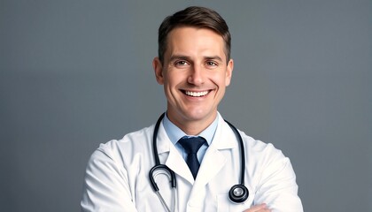 Fototapeta premium A smiling doctor with his arms crossed.