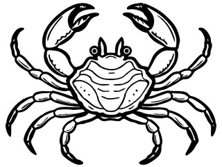 Vintage Black and White Crab Illustration with Detailed Anatomy and Scientific Design