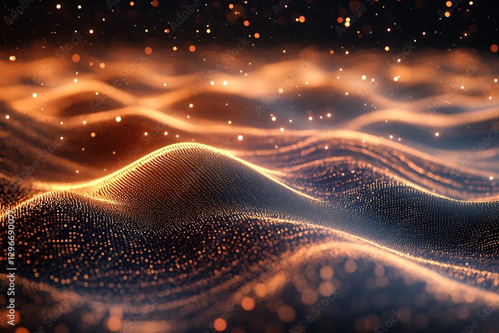Aufkleber abstract glowing particle wave background