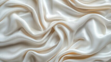 Obraz premium Luxurious white silk fabric flowing gracefully over a surface highlighting its smooth and soft texture