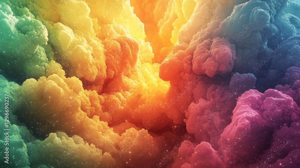 Poster vibrant abstract clouds with stunning colors creating a mesmerizing and dreamy background for design