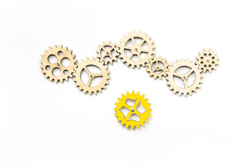 We are hiring a new team member concept. One gear for a chain of cogwheels