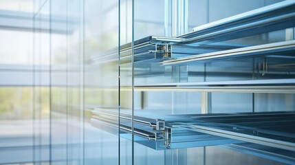 Fototapeta premium Modern glass building facade detail