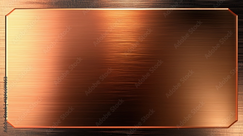 Poster warm copper metallic background with subtle brushed texture and elegant frame for design needs in va
