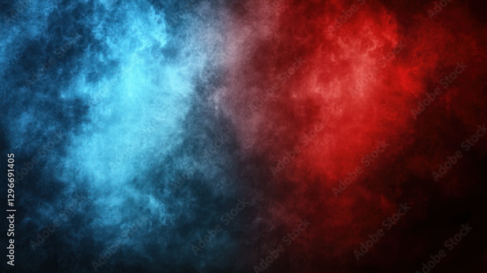 Aufkleber a bold red and blue background with a clean gradient blending the two colors.