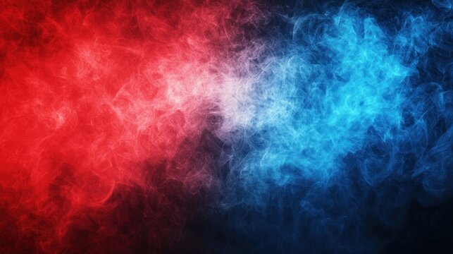 A bold red and blue background with a clean gradient blending the two colors.