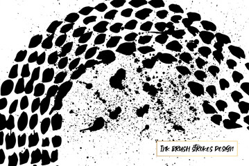 Ink brush strokes background. Grunge Brush strokes Background. Grunge texture Background. Abstract Black and white grunge texture. Vector brush stroke texture. Black ink, paint splatter.