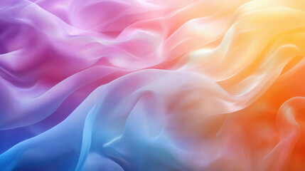 Fototapeta premium Colorful Draped Fabric with Rainbow Gradient and Abstract Pattern