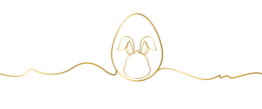 Easter egg one line drawing. Continuous one line drawing ester egg. Happy Easter, Vector illustration eps