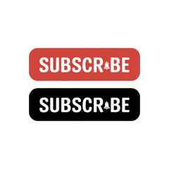 Fototapeta premium Red and Black Subscribe Buttons with Bell Icons Isolated on Transparent Background PNG