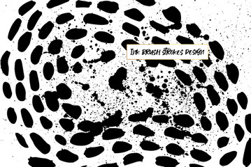Ink brush strokes background. Grunge Brush strokes Background. Grunge texture Background. Abstract Black and white grunge texture. Vector brush stroke texture. Black ink, paint splatter.