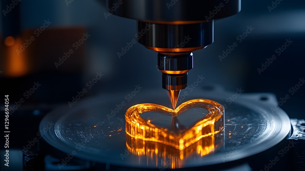 Aufkleber Heart-Shaped Resin Object Created with Precision CNC Machining Tool