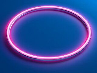 Fototapeta premium Neon Oval Glows on Blue. Background design use