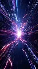 Abstract Burst of Energy with Dynamic Light and Color Patterns in a Futuristic Design