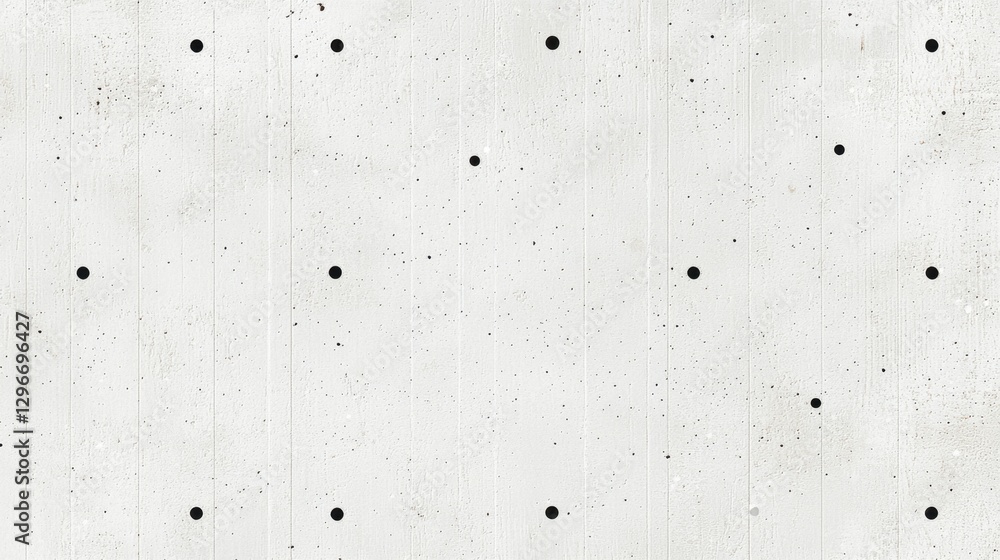 Poster abstract minimalist background featuring white wall texture with scattered small black dots and a sm
