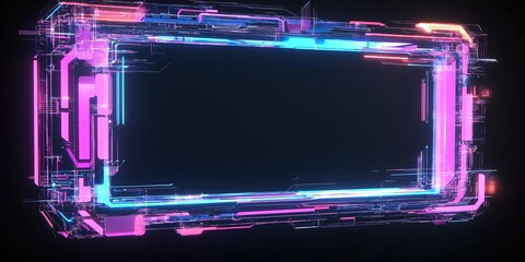 Background abstract neon cyberpunk blue, red, purple technology banner wallpaper