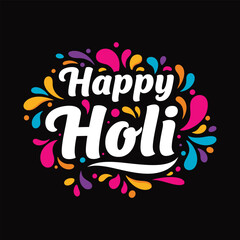 Happy Holi hand drawing lettering vector art design .Eps10